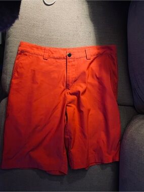 Adidas size 34 Men's Red/Orange Casual Chino Golf Shorts